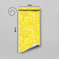 Self Adhesive Wall Stickers for Home Decoration Extra Large Size (300x40)Cm Wallpaper for Walls (Lemon slice) Wall stickers for Bedroom  Bathroom  Kitchen  Living Room (Pack of 1)-thumb1