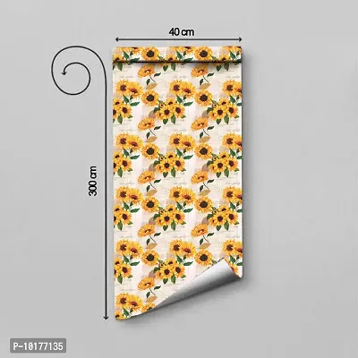 Self Adhesive Wall Stickers for Home Decoration Extra Large Size 300x40Cm Wallpaper for Walls GreetingSunflower Wall stickers for Bedroom  Bathroom  Kitchen  Living Room Pack of -1