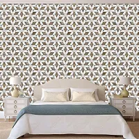 Self Adhesive Wall Stickers for Home Decoration Extra Large Size 300x40Cm Wallpaper for Walls CoffeeWhiteFlower Wall stickers for Bedroom  Bathroom  Kitchen  Living Room Pack of -1-thumb3