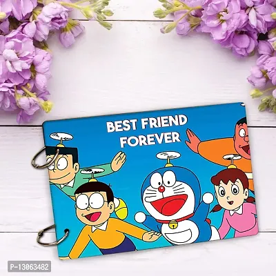 Classic Wooden Scrapbook Photo Albums (DoraemonFriends-P) Large Size (22x16)Cm| Scrap Books for Memories | 40 Black Papers