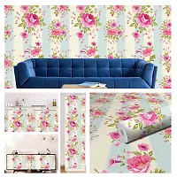 Self Adhesive Wall Stickers for Home Decoration Extra Large Size 300x40Cm Wallpaper for Walls FlowerWithStrip Wall stickers for Bedroom  Bathroom  Kitchen  Living Room Pack of -1-thumb2