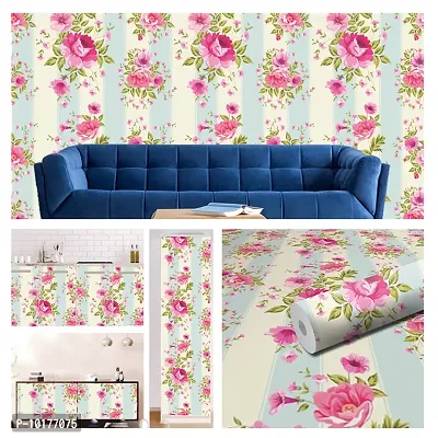 Self Adhesive Wall Stickers for Home Decoration Extra Large Size 300x40Cm Wallpaper for Walls FlowerWithStrip Wall stickers for Bedroom  Bathroom  Kitchen  Living Room Pack of -1-thumb3