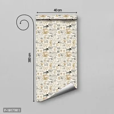 Self Adhesive Wall Stickers for Home Decoration Extra Large Size 300x40Cm Wallpaper for Walls CoffeeShop Wall stickers for Bedroom  Bathroom  Kitchen  Living Room Pack of -1