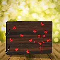 Classic Wooden Scrapbook Photo Albums (BookButterfly) Large Size (22x16)Cm| Scrap Books for Memories | 40 Black Papers-thumb2