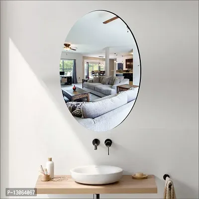 Classic Self Adhesive Wall Mirror Stickers Big Size (30x20) Cm Frameless Mirror for Wall Stickers (Mr-OvalMirror)