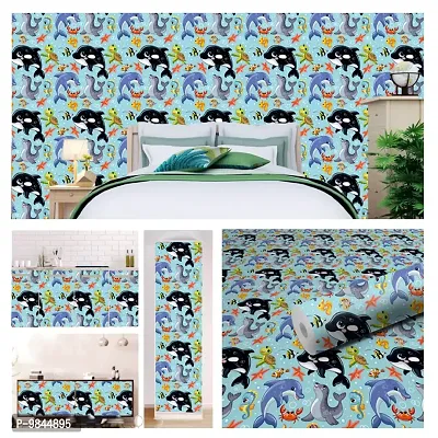 Self Adhesive Wall Stickers for Home Decoration Extra Large Size  300x40 Cm Wallpaper for Walls  AquaAnimals  Wall stickers for Bedroom  Bathroom  Kitchen  Living Room  Pack of  1