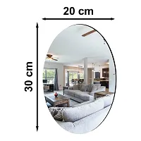 Classic Self Adhesive Wall Mirror Stickers Big Size (30x20) Cm Frameless Mirror for Wall Stickers (Mr-OvalMirror)-thumb1