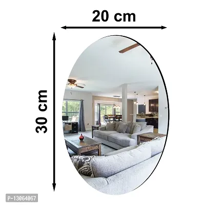 Classic Self Adhesive Wall Mirror Stickers Big Size (30x20) Cm Frameless Mirror for Wall Stickers (Mr-OvalMirror)-thumb2