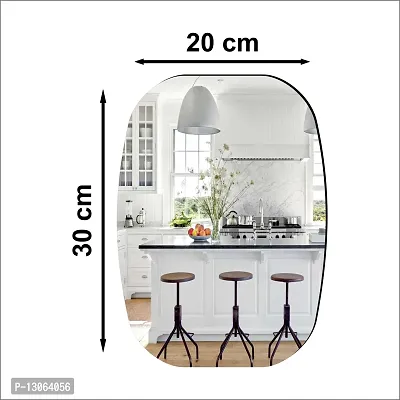 Classic Self Adhesive Wall Mirror Stickers Big Size (30x20) Cm Frameless Mirror for Wall Stickers (BasinMirror)-thumb2