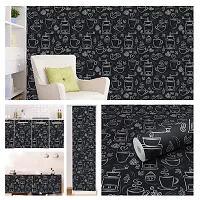 Self Adhesive Wall Stickers for Home Decoration Extra Large Size 300x40Cm Wallpaper for Walls CoffeeSketch Wall stickers for Bedroom  Bathroom  Kitchen  Living Room Pack of -1-thumb2