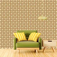 Self Adhesive Wall Stickers for Home Decoration Extra Large Size 300x40Cm Wallpaper for Walls GoldenStripsSquare Wall stickers for Bedroom  Bathroom  Kitchen  Living Room Pack of -1-thumb1