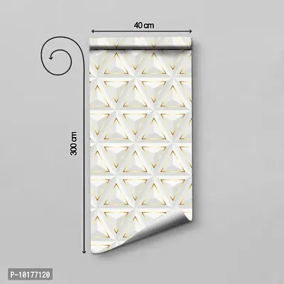 Self Adhesive Wall Stickers for Home Decoration Extra Large Size 300x40Cm Wallpaper for Walls GoldenTriangle Wall stickers for Bedroom  Bathroom  Kitchen  Living Room Pack of -1