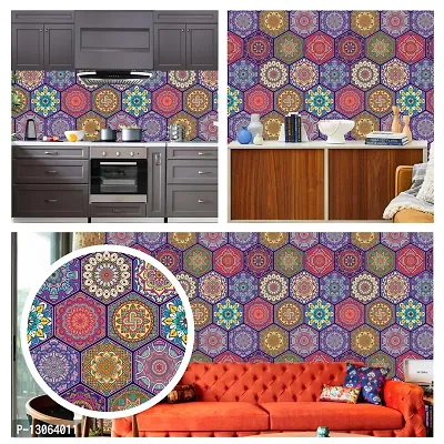 Classic Self Adhesive Wall Stickers For Kitchen Big Size (200x40)Cm  (HexagonArt) Wallpaper for Walls Of Kitchen | Bedroom | Living Room Pack Of - 1-thumb0