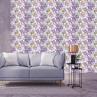 Self Adhesive Wall Stickers for Home Decoration Extra Large Size 300x40Cm Wallpaper for Walls PurpleFlower Wall stickers for Bedroom  Bathroom  Kitchen  Living Room Pack of -1-thumb1