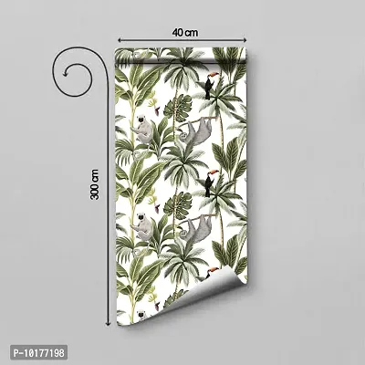 Self Adhesive Wall Stickers for Home Decoration Extra Large Size 300x40Cm Wallpaper for Walls JungleMonkey Wall stickers for Bedroom  Bathroom  Kitchen  Living Room Pack of -1-thumb0