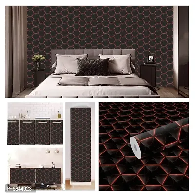 Self Adhesive Wall Stickers for Home Decoration Extra Large Size  300x40 Cm Wallpaper for Walls  BlackHoneycomb  Wall stickers for Bedroom  Bathroom  Kitchen  Living Room  Pack of  1-thumb0