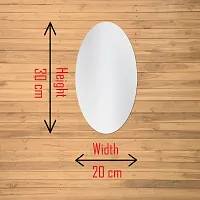 Classic Self Adhesive Wall Mirror Stickers Big Size (30x20) Cm Frameless Mirror for Wall Stickers (MirrorOval)-thumb1