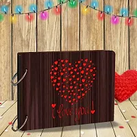 Classic Wooden Scrapbook Photo Albums (Dil143) Large Size (22x16)Cm| Scrap Books for Memories | 40 Black Papers-thumb2