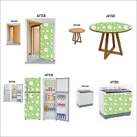Classic Self Adhesive Wall Stickers For Kitchen Big Size (200x40)Cm  (GreenandWhiteFlower) Wallpaper for Walls Of Kitchen | Bedroom | Living Room Pack Of - 1-thumb4