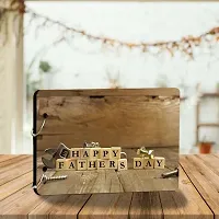 Classic Wooden Scrapbook Photo Albums (HappyFatherDay-P) Large Size (22x16)Cm| Scrap Books for Memories | 40 Black Papers-thumb2