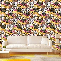 Self Adhesive Wall Stickers for Home Decoration Extra Large Size 300x40Cm Wallpaper for Walls CatFaces Wall stickers for Bedroom  Bathroom  Kitchen  Living Room Pack of -1-thumb1