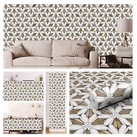 Self Adhesive Wall Stickers for Home Decoration Extra Large Size 300x40Cm Wallpaper for Walls CoffeeWhiteFlower Wall stickers for Bedroom  Bathroom  Kitchen  Living Room Pack of -1-thumb2