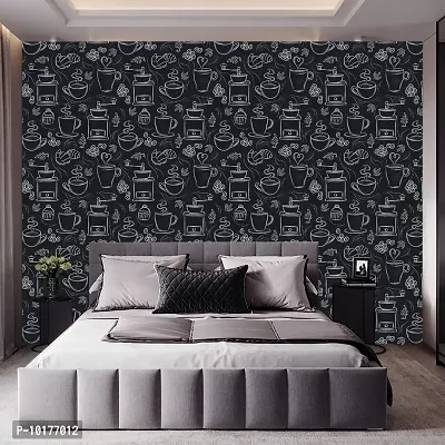 Self Adhesive Wall Stickers for Home Decoration Extra Large Size 300x40Cm Wallpaper for Walls CoffeeSketch Wall stickers for Bedroom  Bathroom  Kitchen  Living Room Pack of -1-thumb4