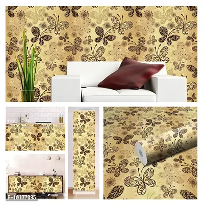 Self Adhesive Wall Stickers for Home Decoration Extra Large Size 300x40Cm Wallpaper for Walls GoldenButterfly Wall stickers for Bedroom  Bathroom  Kitchen  Living Room Pack of -1-thumb3