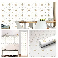 Self Adhesive Wall Stickers for Home Decoration Extra Large Size 300x40Cm Wallpaper for Walls GoldenCrown Wall stickers for Bedroom  Bathroom  Kitchen  Living Room Pack of -1-thumb2