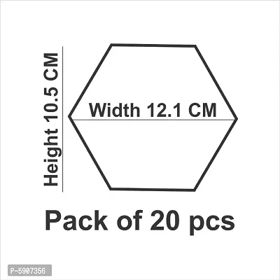 Mirror Finish Golden Acrylic Sticker 20 Hexagon Golden Pack Of 20 10X12 Cm Each For Walls Roof Door Furniture Bedroom Kids Room Kitchen Etc-thumb2