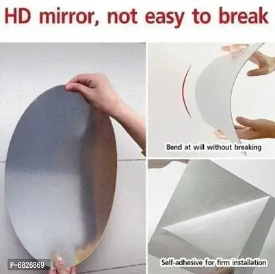 WallDaddy Mirror Stickers For Wall |(Oval Mirror) Size-30cm X 20cm - 3D Acrylic Decorative Mirror Wall Stickers, Mirror For Wall | Home | Almira | Bedroom | Livingroom | Kitchen | KidsRoom Etc.-thumb3