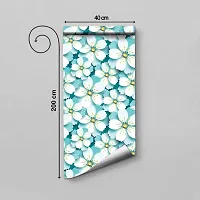 WallDaddy sticky Wallpaper for Bedroom wall stickers for bedroom | Wallpaper for bedroom Pack of 2 (Blue Flower) | (200x40)cm Oil Proof and Water Proof Self Adhesive Wallpaper.-thumb2