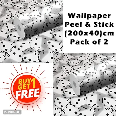 WallDaddy Wallpaper For Bedroom Wall and Wallpaper for Drawing Room Dice Design Wallpaper Pack of 2 Wallpapers | Self Adhesive Wallpaper Just Peel and Stick Wall Sticker 3D Dice-thumb0