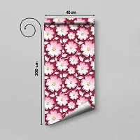 WallDaddy Wallpaper For Bedroom Wall and Wallpaper for Drawing Room Pink Wallpaper Pack of 2 Wallpapers | Self Adhesive Wallpaper Just Peel and Stick Wall Sticker Pink Flower-thumb1