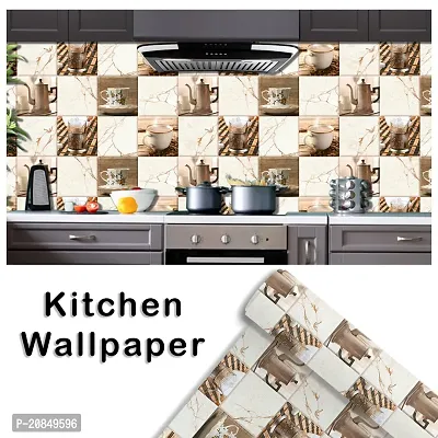 WallDaddy Wallpaper For Kitchen Waterproof |Kitchen Wallpapers Oil Proof | Kitchen Wallpaper Waterproof Pack of 1 Roll (40 X 200)cm Kitchen Wallpaper Waterproof Oil Proof Wall Sticker For Kitchen Wall