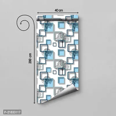 WallDaddy Wallpaper For Bedroom Wall and Wallpaper for Drawing Room Chokor Blue Design Wallpaper Pack of 2 Wallpapers | Self Adhesive Wallpaper Just Peel and Stick Wall Sticker Chokor Blue.-thumb3