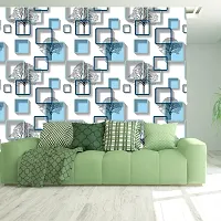 WallDaddy Wallpaper For Bedroom Wall and Wallpaper for Drawing Room Chokor Blue Design Wallpaper Pack of 2 Wallpapers | Self Adhesive Wallpaper Just Peel and Stick Wall Sticker Chokor Blue.-thumb1