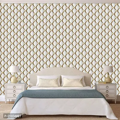 Wallpaper For Bedroom Wall and Wallpaper for Drawing Room Golden Cutout Design Wallpaper Pack of 2 Wallpapers | Self Adhesive Wallpaper Just Peel and Stick Wall Sticker GoldenCutout.-thumb4