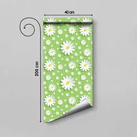 Wallpaper For Bedroom Wall and Wallpaper for Drawing Room Green White Flower Design Wallpaper Pack of 2 Wallpapers | Self Adhesive Wallpaper Just Peel and Stick Wall Sticker.-thumb2