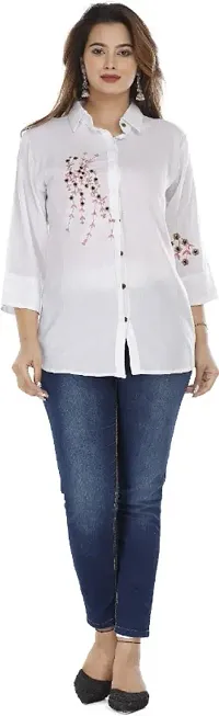 Classic Rayon Embroidered Shirt for Women-thumb1