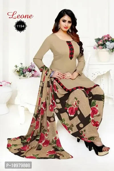 Classic Crepe Printed Dress Material with Dupatta for Women-thumb0