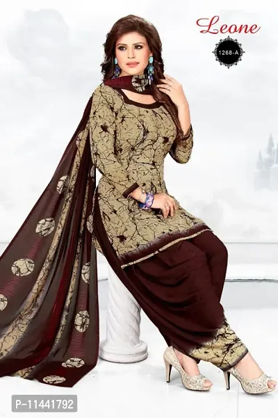 SIMPLYETNIC Womens Beige colour Crepe Printed Unstitched Salwar Suit Material