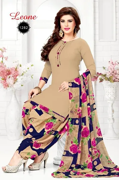 Classic Crepe Dress Material with Dupatta for Women