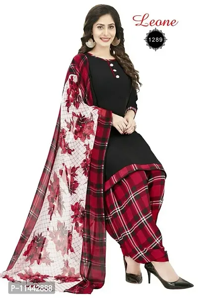 Classic Crepe Printed Dress Material with Dupatta for Women-thumb0