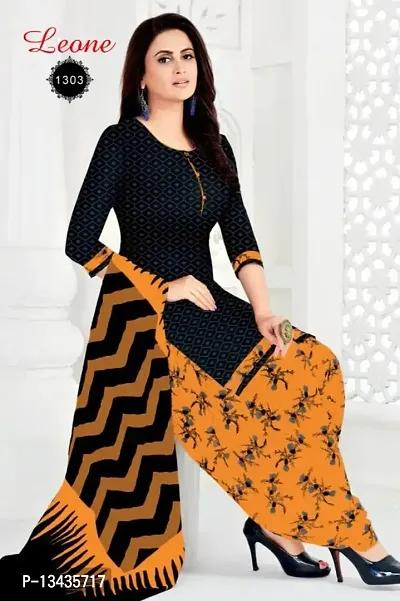 Classic Crepe Printed Dress Material with Dupatta for Women