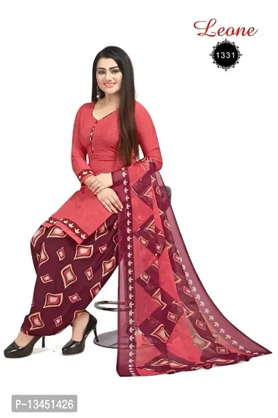 Classic Crepe Printed Dress Material with Dupatta for Women