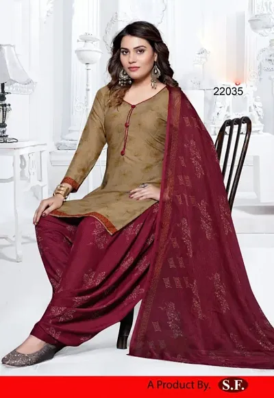 Fancy Crepe Unstitched Dress Material for Women