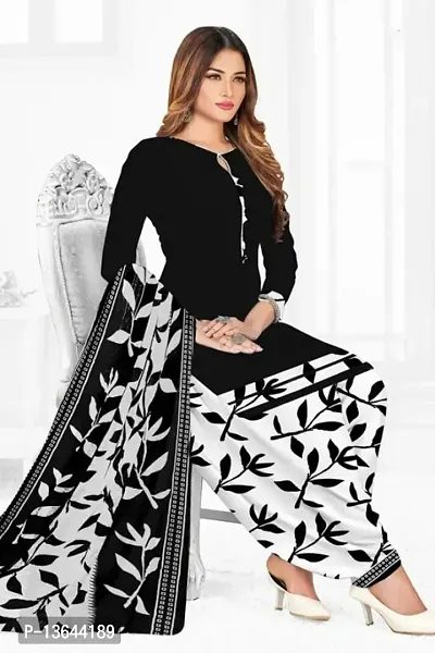 Classic Crepe Printed Dress Material with Dupatta for Women