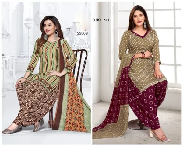 Fancy Crepe Patiala Unstitched Dress Material - Pack Of 2