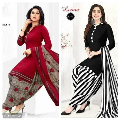 Fancy Crepe Unstitched Dress Material for Women Pack Of 2